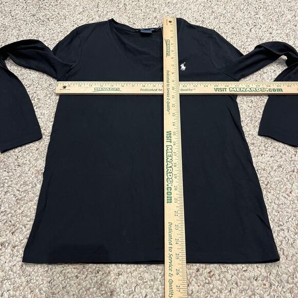 Ralph Lauren Sport Long Sleeve Black Tee Sz XS Pima Cotton Basic Capsule Preppy - Picture 3 of 5